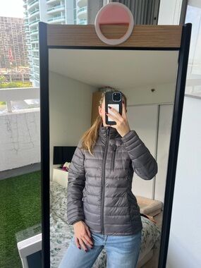 Kenneth Cole Women's Gray Quilted Puffer Jacket